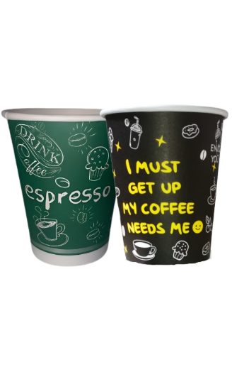 VASO 8 CARTON VERDE / NEGRO