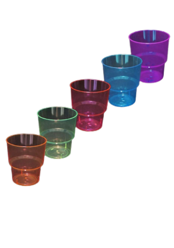 VASO 7 ONZ. PISQUERO COLORES ( 25 UND)
