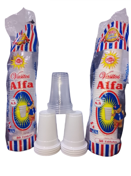VASO 8.5 ALFA  TRASPARENTE Y/O BLANCO