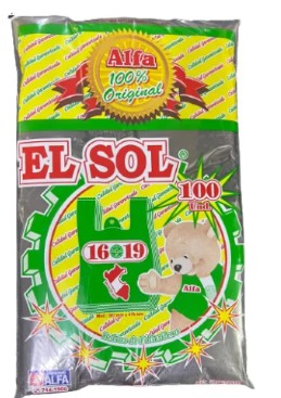 16X19 SOL NEGRO C/100 UND.