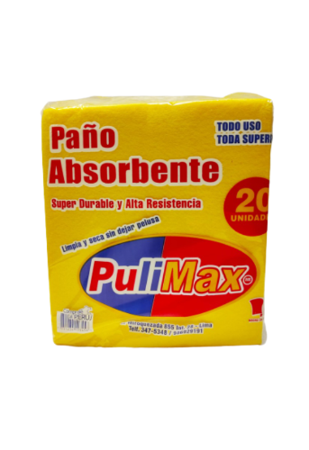 PAÑOS AMARILLOS PACK X 20