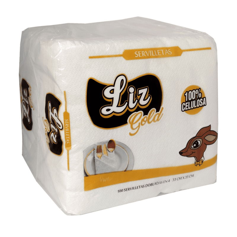 SERVILLETA LIZ DOBLADA  X4 BLANCA