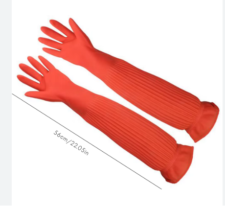 GUANTES  LARGOS NARANJAS QITU