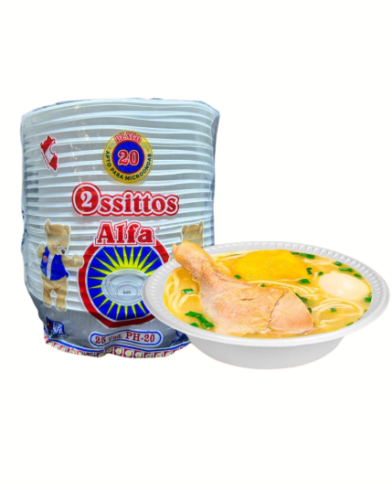 PLATO HONDO TRANSP. - BLANCO ALFA (25 UNID)