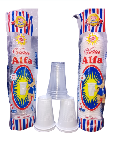 VASO 10 ALFA  BLANCO Y/O TRANSPARENTE