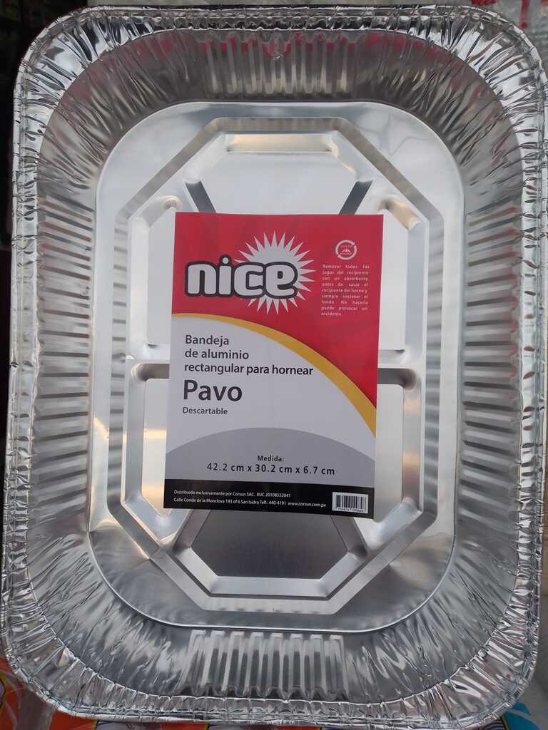 BANDEJA RECTANGULAR PAVO P/HORNEAR NICE
